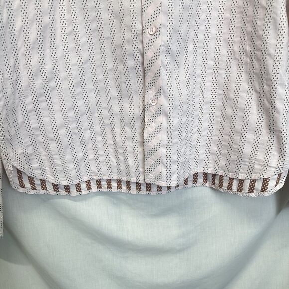 Ted Baker London Flip Cuff Shirt Size 4 (M) Men Pink Stripe Cotton Turkey Mint‎ - Picture 5 of 16